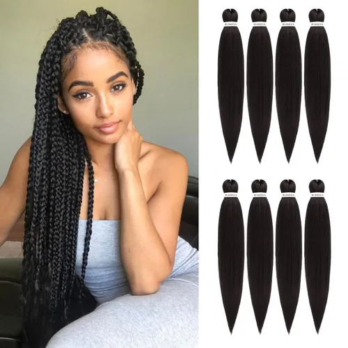 Vista 22 de Cabello trenzado preestirado - 12 pulgadas, 8 paquetes, cabello trenzado corto natural negro para trenzas torcidas o en caja, extensiones de cabello