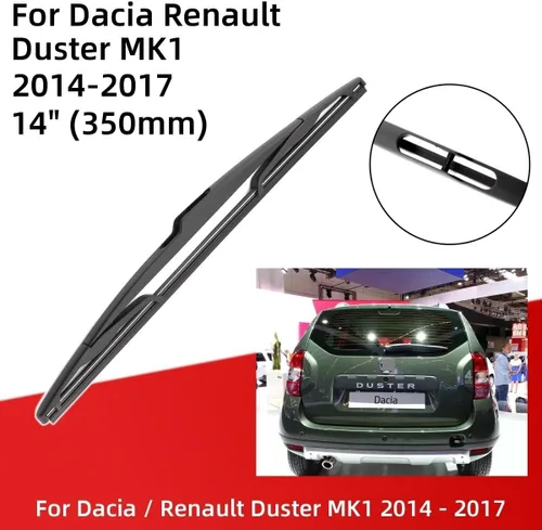 Vista 3 de Compatible con Dacia Renault Duster MK1 2014-2017 Escobillas limpiaparabrisas delantero trasero Cepillos Cortadores Accesorios J Hook 2014 2015 2016
