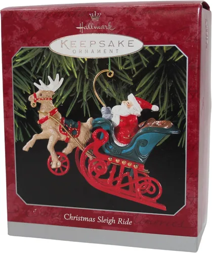 Vista 2 de 1998 Hallmark Ornamento de Navidad en trineo de metal fundido a presión