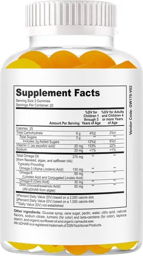 Vista 9 de BrightKids Gomitas Focus para niños y adolescentes – Gomitas cerebrales para memoria y concentración, vitaminas cerebrales Omega 3 DHA para niños