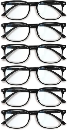 Vista 10 de NOVIVON Reading Glasses for Women, Reading glasses men, Blue Light Blocking Readers, Computer eye glasses, Cheaters *Paquete A1 6 Multicolor