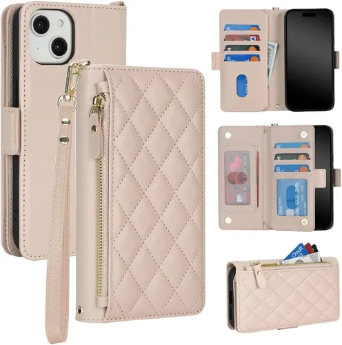 Vista 14 de Funda para iPhone 13 Pro Max/12 Pro Max con correa, leopardo beige Beige (Beige Leopard)