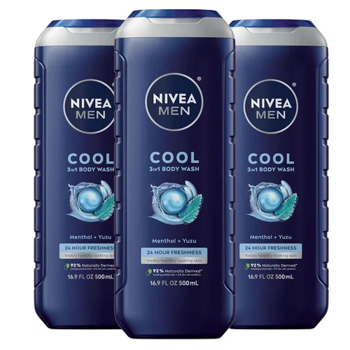 Vista 19 de NIVEA Men Sport Body Wash con minerales revitalizantes, aroma a mandarina y pimienta, gel de baño 3 en 1 para hombre, cara y cabello, sin parabenos