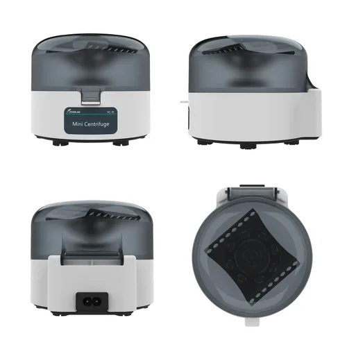 Vista 2 de Mini Centrífuga 4000RPM 0.2ml/1.5ml/2ml con Rotor 2-en-1 Equipo de Laboratorio Portátil Microcentrífuga