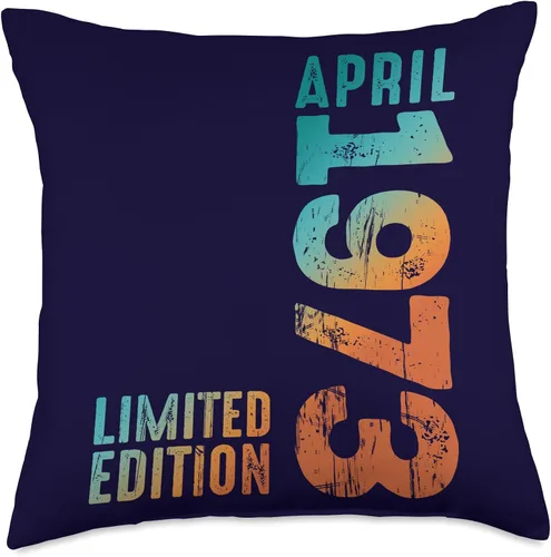 Vista 4 de Awesome Limited Edition April 1973 Retro 1973 Vintage 1973 Throw Pillow