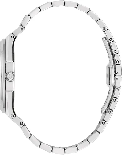 Vista 2 de Bulova Mens Dress Classic Quartz Two Tone Stainless Steel Watch, Patterned Dial, 39mm Plateado