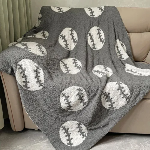 Vista 11 de Manta acogedora con patrón de béisbol perfecta reversible ligera ropa de cama para adultos, suave, cálida y de felpa manta deportiva de pelota ideal