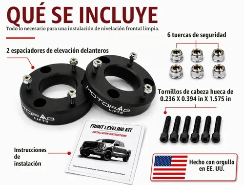 Vista 3 de MotoFab Lifts Juego de elevación y estabilización delantera que elevará su F150 2 pulgadas
