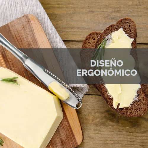 Vista 4 de Esparcidor de mantequilla de acero inoxidable, cuchillo de mantequilla - 3 en 1 Gadgets de cocina (1)