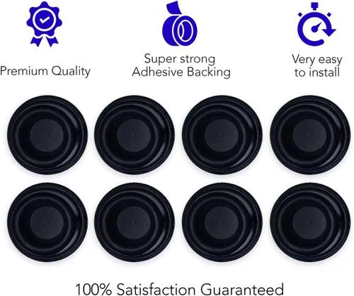 Vista 4 de Tope de puerta de pared para pomo de puerta parachoques y protector de pared. Tope de puerta autoadhesivo con amortiguación de sonido (negro, 2)