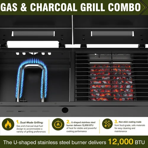 Vista 3 de Bestfire Mesa de Parrilla al Aire Libre Robusta con Ruedas - Carro de Cocina Móvil para Acampar para Planchas, Parrillas y Cocinas al Aire Libre