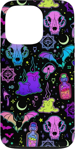 Vista 10 de Funda de brujería mágica para iPhone 16 con diseño gótico pastel de Halloween