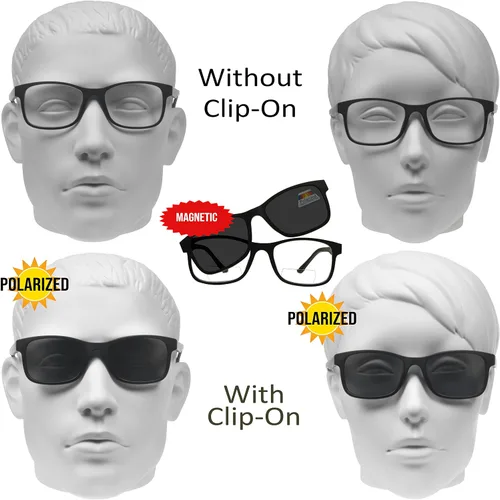 Vista 3 de proSPORT Lentes polarizadas bifocales para lectores polarizados, ahumados o marrones y clip polarizado magnético fácil