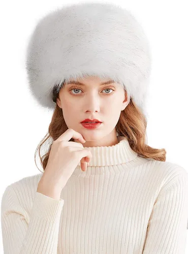 Vista 7 de Lovful Sombrero de invierno para mujer, de piel sintética, estilo cosaco ruso, sombrero de abrigo de invierno