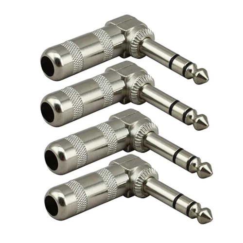 Vista 5 de Enchufes de audio de 1/4 "0.250 in enchufe TRS macho de 1/4 pulgadas Tipo de soldadura Enchufe estéreo Conector de diseño de ángulo recto