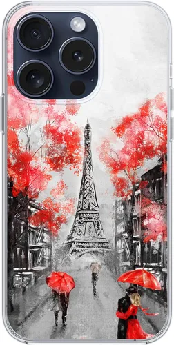 Vista 4 de Blingy's Funda para iPhone 15 Pro Max, bonita Torre Eiffel, bonita funda protectora de TPU suave de 6.7 pulgadas (Pretty Paris)