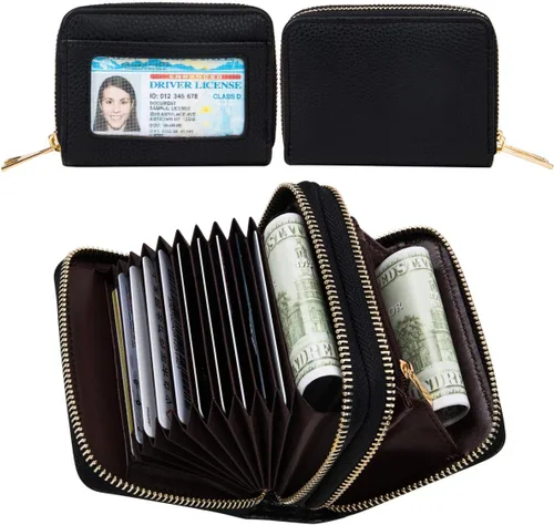 Vista 5 de Cartera pequeña con tarjetero y ventana de identificación, con zíper