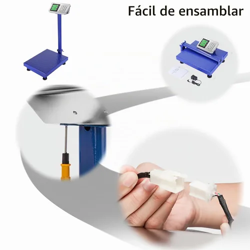 Vista 2 de TUFFIOM Báscula electrónica de plataforma digital de 661 libras, básculas de piso plegables azules resistentes, pantalla LCD de alta definición