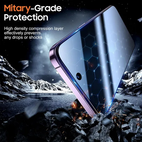 Vista 3 de UniqueMe Protector de pantalla de privacidad para iPhone 14 Pro Max, paquete de 2