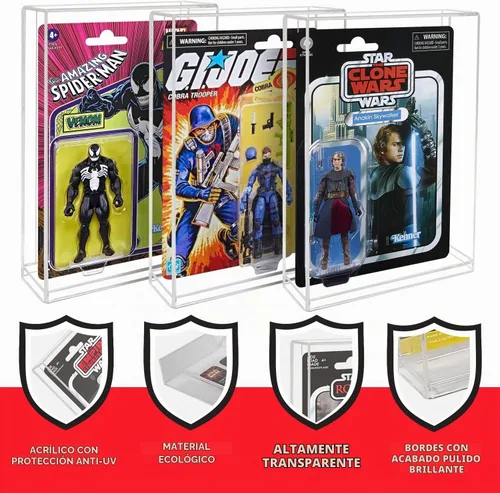 Vista 3 de EVORETRO Estuche Protector de Exhibición de Figuras de Acción Compatible con Star Wars, Marvel Legends, Figuras de Acción con Tarjeta GI-Joe de 3.75