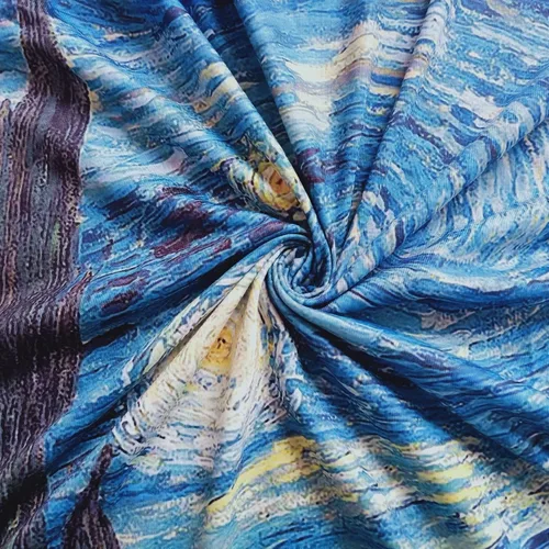 Vista 7 de Camisa de pintura al óleo Van Gogh regalo de noche estrellada para mujer, holgada, casual, de manga larga, ligera y delgada, cárdigan largo