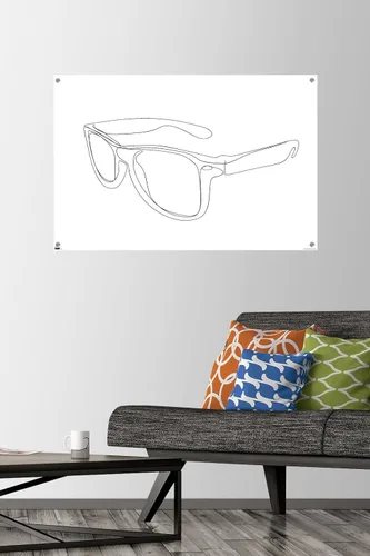 Vista 2 de Trends International LÍNEA Y CEPILLO - Póster de pared de gafas de sol de línea continua con chinchetas