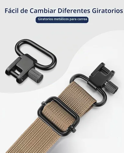 Vista 3 de EZshoot Eslinga de dos puntos con eslabones extraíbles para rifle con cómoda correa acolchada de neopreno para exteriores