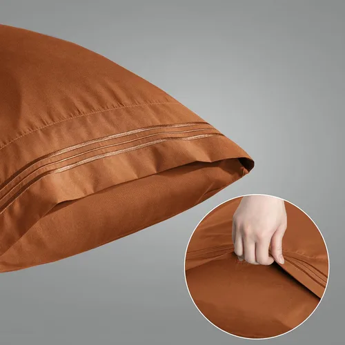 Vista 2 de Aormenzy Fundas de almohada de microfibra, tamaño estándar, calabaza Calabaza Caramelo