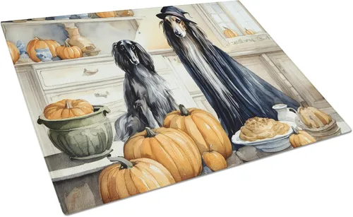 Vista 81 de Caroline's Treasures DAC1720LCB Affenpinscher - Tabla de cortar de vidrio con calabazas para cocina de otoño, grande, decorativa, de vidrio
