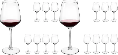 Vista 9 de Juego de 6 copas de vino tinto y blanco duraderas de 12 onzas