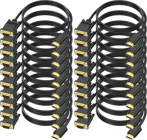 Vista 9 de Cable HDMI a VGA de 3.3 pies, cable HDMI a VGA (hombre a macho) Cables de video HD 1080P compatibles con computadora, computadora de escritorio