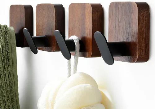 Vista 13 de DELITON Ganchos adhesivos – Paquete de 4 ganchos de pared para toallas/abrigos, para baño o cocina (negro mate, acero inoxidable)