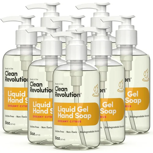 Vista 13 de Clean Revolution Jabón de manos en gel líquido, líquido sedoso rico, espuma rápida, enjuague rápido, contiene aceites esenciales reales