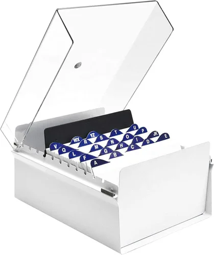 Vista 10 de Acrimet - Organizador de tarjetas de 5 x 8 con base de metal resistente (índice de tarjetas y separador incluidos)