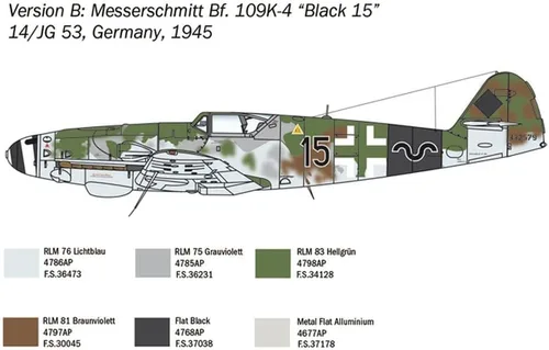 Vista 5 de Italeri BF-109 K-4 Messerschmitt, multicolor