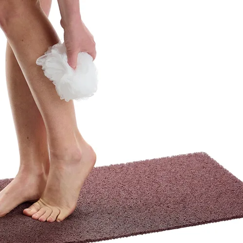 Vista 126 de Enkosi Alfombra de ducha antideslizante Loofah para suelos de ducha, bañera, baños, zonas húmedas, alfombrilla de baño acolchada con agujeros