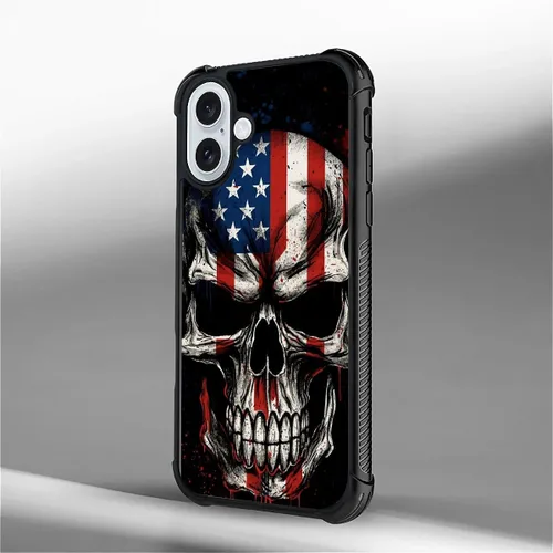 Vista 157 de Funda compatible con iPhone 8, a prueba de golpes, antiarañazos, bandera de ciervos de cola blanca de grano de madera estadounidense