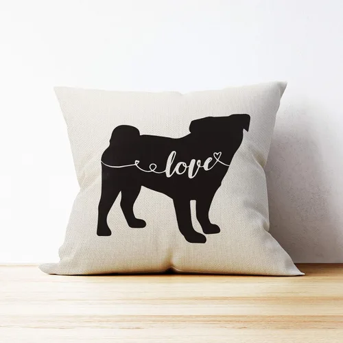 Vista 3 de Mancheng-zi Regalos de Pug: Fundas de almohada de carlino de 18 x 18 pulgadas, reservadas para la almohada del perro
