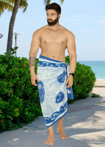 Vista 5 de LA LEELA Pareo de baño hawaiano para hombre