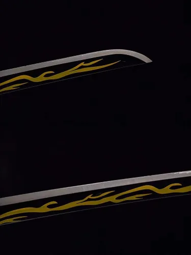 Vista 5 de Katana de calavera dorada hecha a mano de acero 1060 de alto carbono, hoja de espiga completa, espada samurái, cuchillos japoneses realmente
