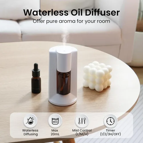 Vista 2 de LAMA Difusor de aceite esencial sin agua, mini máquina de aire portátil con aroma pequeño, difusor de aroma silencioso a prueba de fugas