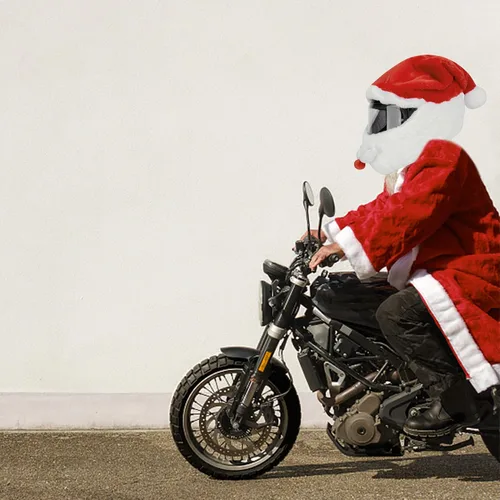 Vista 5 de Cubierta de casco de motocicleta de Papá Noel de Navidad, cubierta de casco de Natividad, accesorio de sombrero de Papá Noel de Navidad para hombres