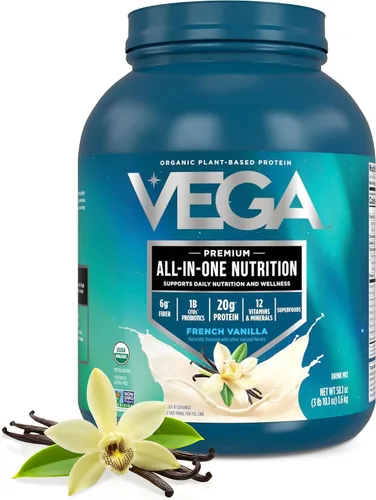 Vista 18 de Vega Organic All-in-One Proteína vegana en polvo sabor chocolate 9 porciones, ingredientes de superalimento, vitaminas para apoyo inmunológico