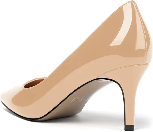 Vista 7 de MERRORI Zapatos de tacón medio con punta cuadrada y charol para mujer, de 2.5 pulgadas