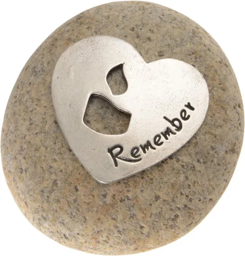 Vista 9 de Regalo de recuerdo de condolencias – Los ángeles están cerca – Placa de peltre sobre una piedra de río – Bonita adición a un jardín conmemorativo