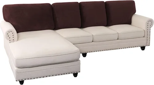 Vista 108 de PrinceDeco Fundas de cojín para sofá, funda elástica y lavable, funda de cojín ajustable de tela de terciopelo antideslizante, protector de muebles
