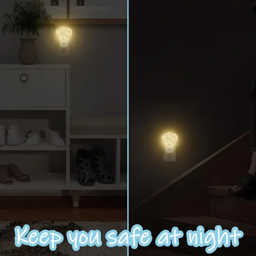 Vista 6 de Luz nocturna de Navidad geométrica enchufable LED con sensor de atardecer a amanecer, lámpara de noche suave, adecuada para el hogar, dormitorio