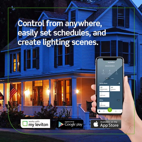 Vista 2 de Productos WiFi Leviton, no se requiere un Hub, funciona con Amazon Alexa, DW6HD-1BZ
