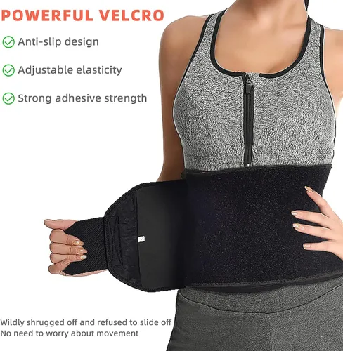 Vista 6 de ellostar Faja reductora de cintura para mujeres y hombres y banda de control de abdomen, moldeador de cuerpo, sauna, banda para el sudor