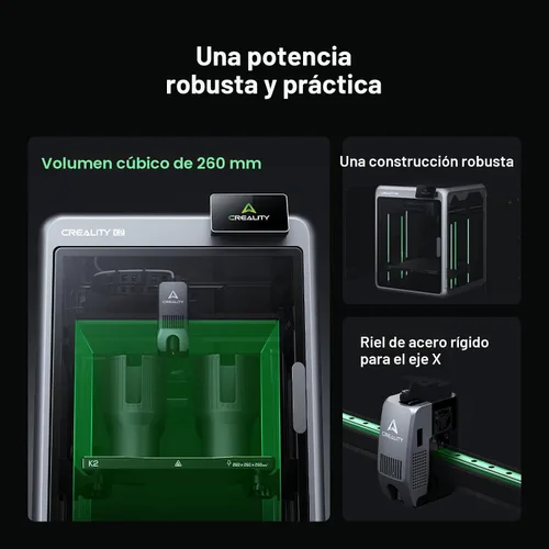 Vista 4 de Creality Impresora 3D K2, impresión multicolor de alta velocidad 23.622 in